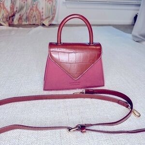 Suede shoulder crossbody small purse bag snap closure mini removable strap​​